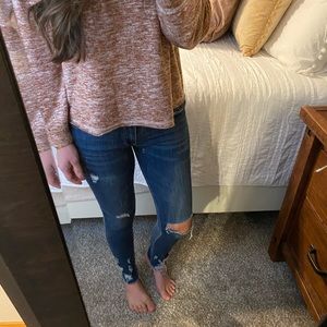 A’2nd Distressed Cropped Skinny Jeans